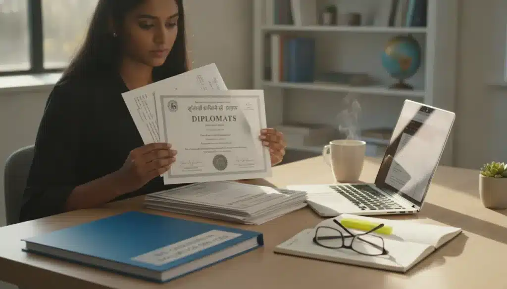 International graduate preparing records for the credential evaluation process