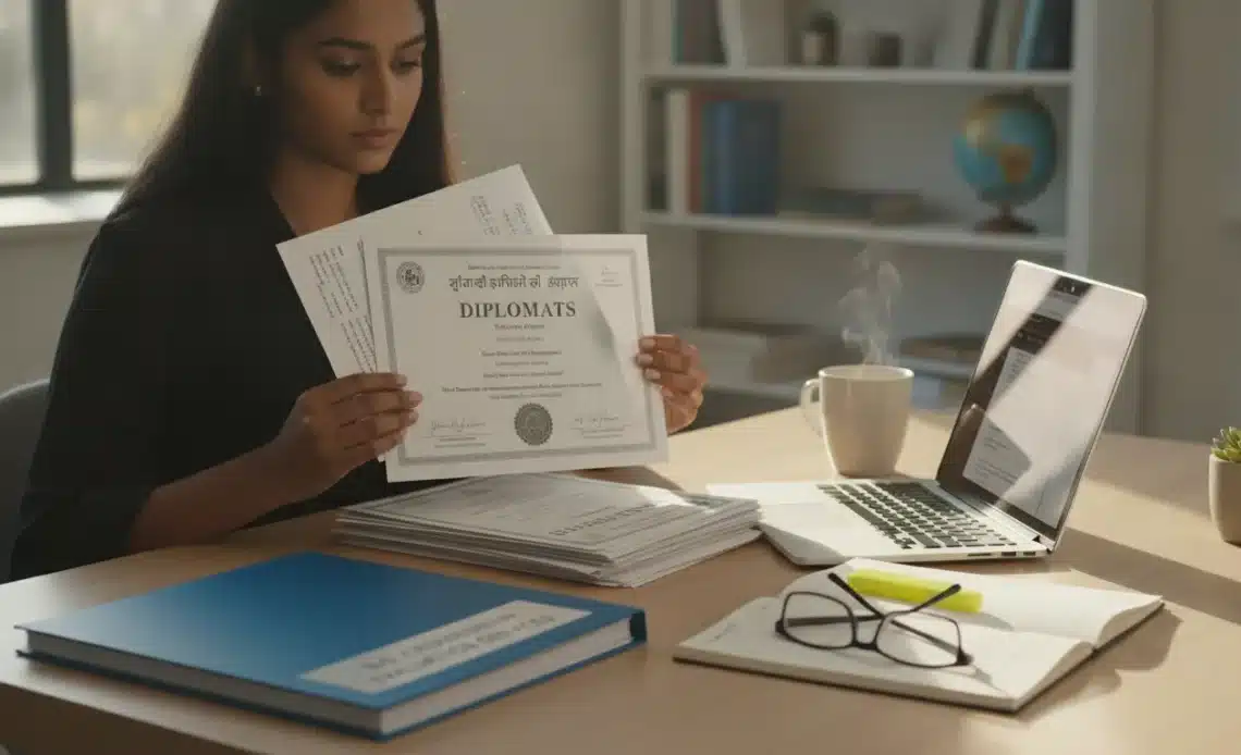 International graduate preparing records for the credential evaluation process